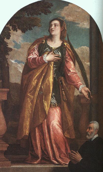  Paolo  Veronese St Lucy and a Donor oil painting image